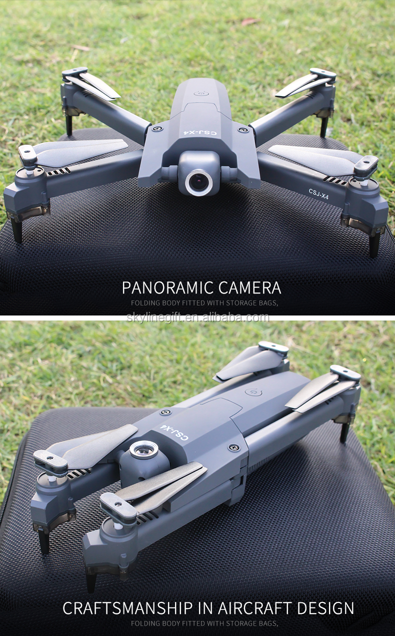 CSJ X4 Foldable Profissional Drone with HD 4K Camera WiFi FPV Wide Angle Optical Flow RC Quadcopter Christmas present Toys
