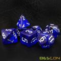 Bescon Super Glow in the Dark Nebula Glitter Polyhedral Dice Set DEEP SPACE, Luminous RPG Dice Set,Glowing Novelty DND Game Dice