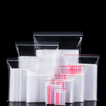 in stock reclosable clear zipper plastic ziplock bag