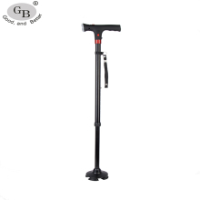 Adjustable Folding Walking Stick walking cane for Old People with alarm with Flashlight