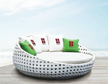 cheap white wicker furniture / garden sofa set