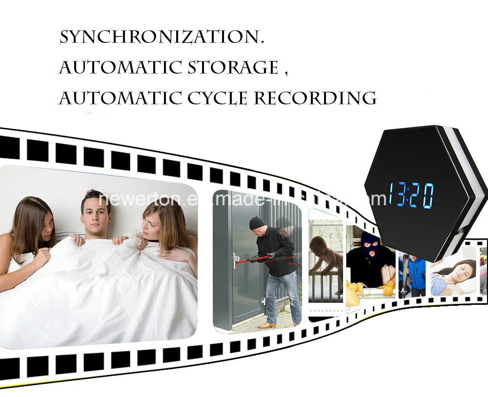 Newest Colourful 1080P WiFi Camera Clock with Video Duration Over 4 Hours WiFi Clock Camera