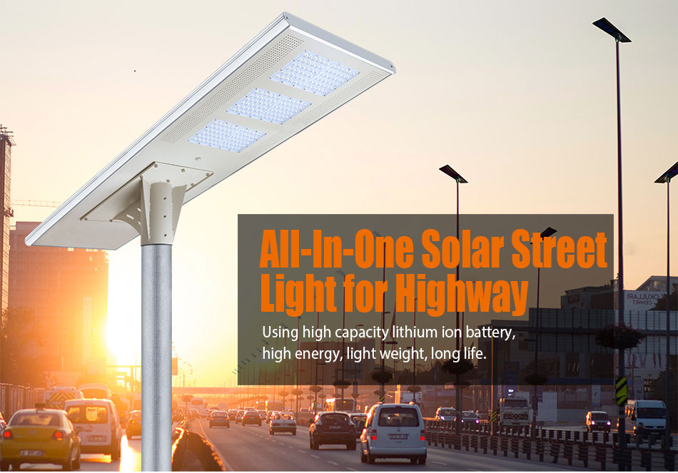 80w intergrated solar street light with infrared sensor