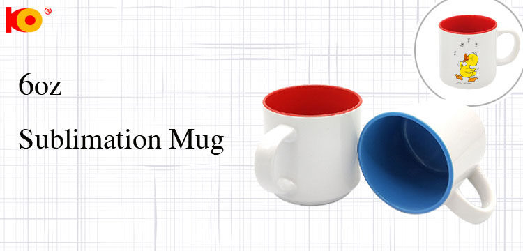 Creative  inner white outside color sublimation handle stacking coffee mug