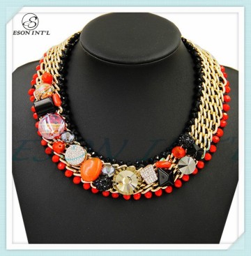 2015 New Designed Women Elegant Colorful Crystal Necklace, Elegant Stone Fashion Necklace