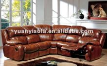 Modern Leather Sofa , Reclining Sofa ,Dark -red Color Sofa