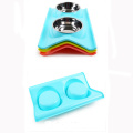 Pet Double Plastic Bowl Dog Drink Bowl