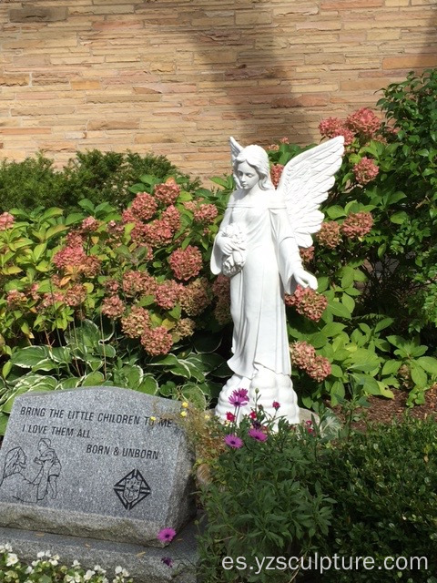 Estatua de ángel de tamaño natural de mármol blanco para la venta