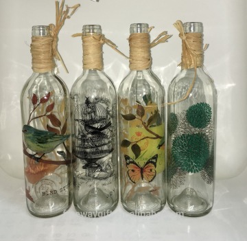 Modern new craft crystal pyrex glass bottle with cork for decoration