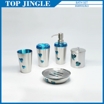 Unique Heart Shaped Stainless Steel Bathroom Canister Set