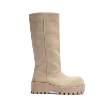 Kemayanni Thick Soled Retro Brown Suede Knee High Boots