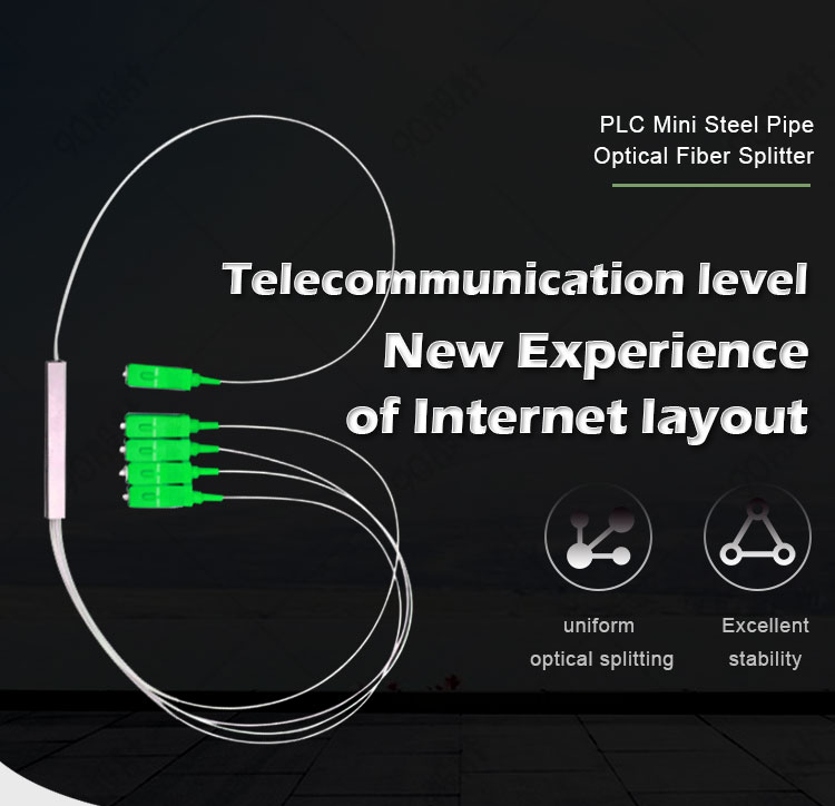 Mini package FC/SC/ST/LC connectors sm 0.9mm cable 1x2 1x4 1x8 1x16 1x32 1x64 mini optical fiber optic PLC splitter