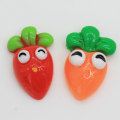 100 pz / borsa Carota Cartoon Forma Resina Cabochon Fai da te Artigianato Decor Perline Charms Frutta Ornamenti Perline Slime