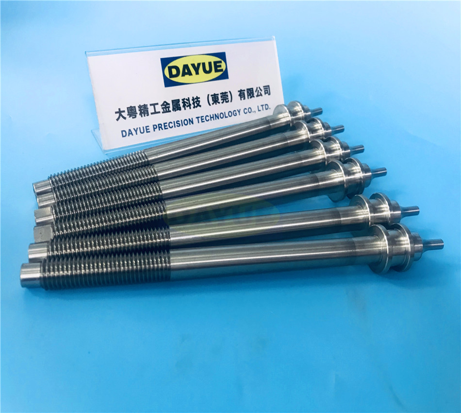 Machined threaded shaft drive spindle hydraulic valve stem
