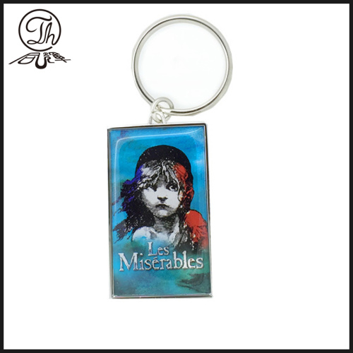 Picture photo printing epoxy dome keychain metal