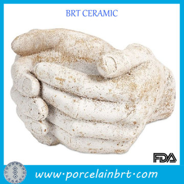 Unique sculpted hands decorative garden flower pot