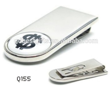 silver plated brass money clip