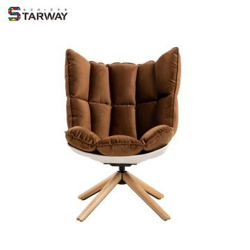 Modern Swivel Wooden Leg Single Sofa Lazy Chair