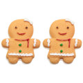 Heetste 100 stks Kunstmatige Gingerbread Man Hars Ambachtelijke Cartoon Koekjes Sleutelhanger Ornament Xmas Versiering