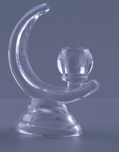 Moon Shape Glass Tea Light Holder