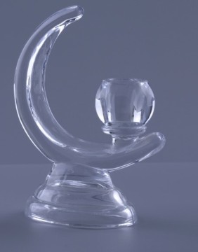 Moon Shape Glass Tea Light Holder