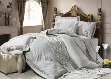 Home King Size 100 % Satin Cotton Full Size Bedroom Linen Jacquard Bed Set Queen