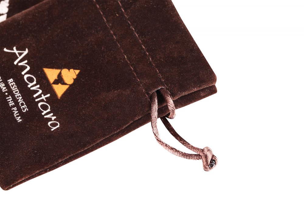 Sérigraphie personnalisée Pochette en velours marron