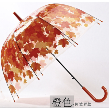 Thickening POE Transparent Umbrella Maple Leaf Umbrellas