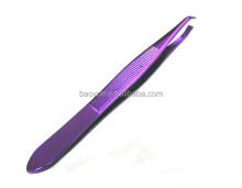 Purple Electrophoresis Plated Eyebrow Squared Tweezer