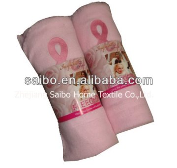 pink embroidery baby fleece blanket
