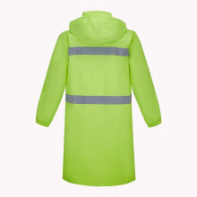 Fluorescent Green Thickened Oxford Cloth Reflective Raincoat