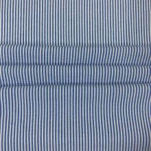T/R/N Blue White Chambray Stripe Crepe Fabric