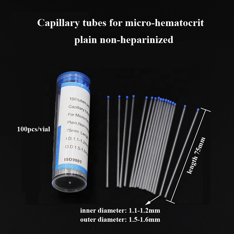 Medical hematocrit capillary tube for blood