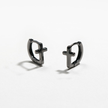 Simple Style Non-Tarnish 925 Silver Minimal Cross Earrings