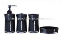 Black Plastic Bath Accessory with Jewels Luxury Plastic Bath Suites