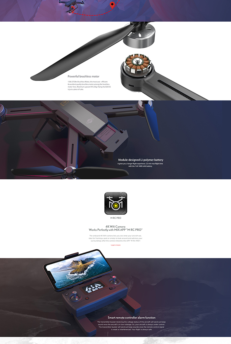 MJX B20 EIS With 4K 5G WIFI Ajustable HD Wide Angle Camera Optical Flow Positioning 50x Digital zoom