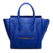 Mini Electric - Blue Soft Suede Leather Lining Celine Square Bag With Bronze Hardware