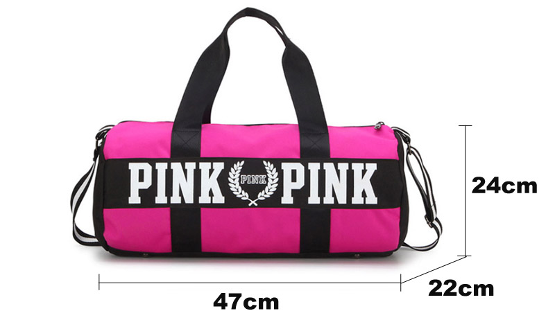 Women Travel Overnight Pink Duffle Bag Sport Duffle Ladies Weekender Traveling Bags With Logo Custom