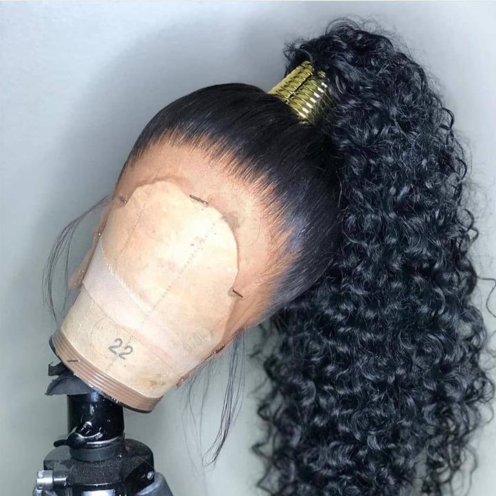 360 Frontal Closure Brazilian Remy Human Hair Deep Curly Weft Weave Preplucked 360 Lace Front Wigs