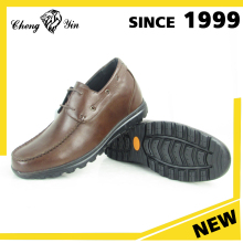Taller Brown Leather Lace Up Height Increasing Elevator Men Casual shoes