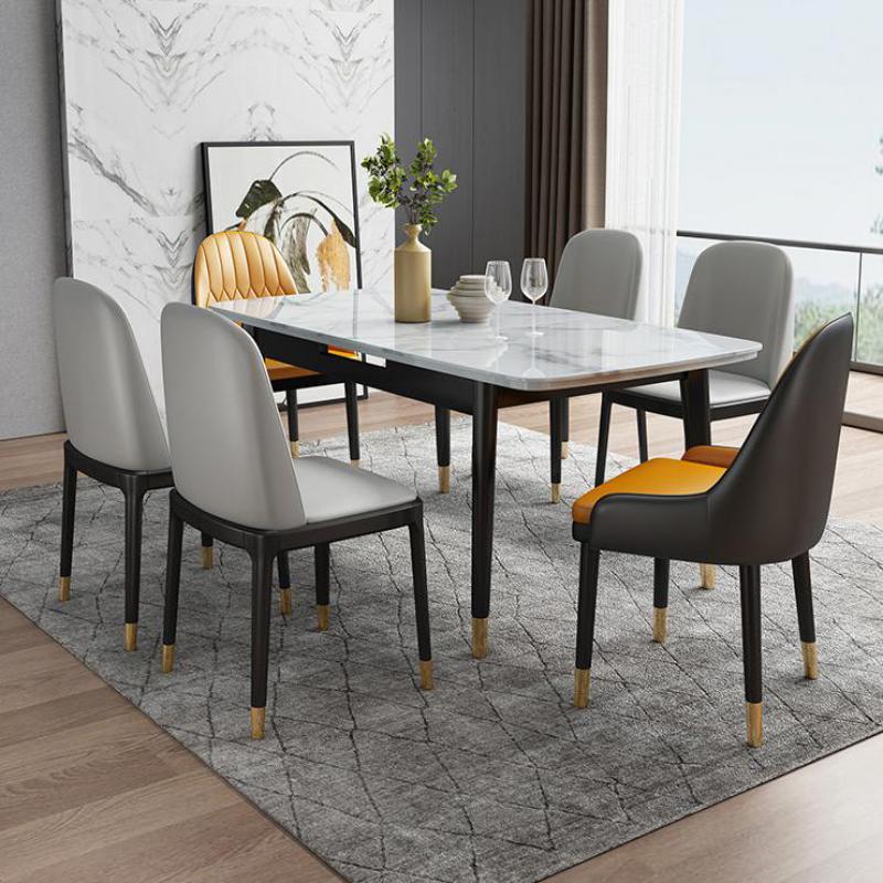 modern dining table Nordic dining table retractable rock slab rectangular dining table