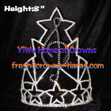 Music Note Crystal Rhinestone Pageant Crowns