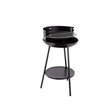 Black charcoal grill for outdoor use