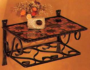 wrought iron shelf