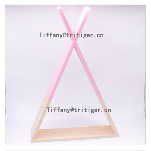 Colorful Wooden Floating Triangle Style Wall Shelf