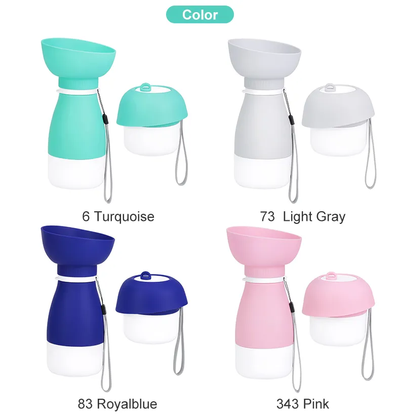 Factory Wholesale Collapsible Food Feeding Dog Water Dispenser Portable Leak Proof Dog Travel Water Silicone Bottle for Outdoor Walking