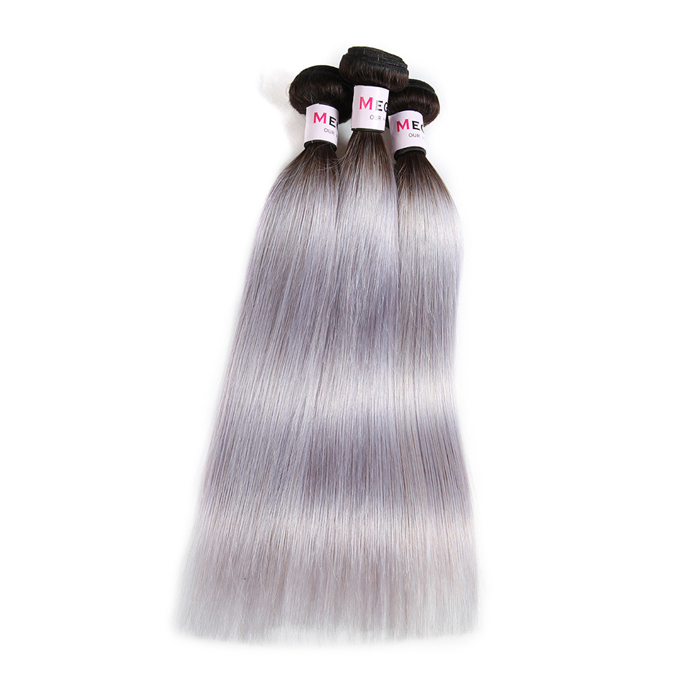 Hot Selling Full Cuticle One Donor 100 Virgin Brazilian Hair wholesale Ombre Grey Hair Extensions