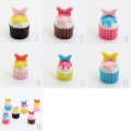 100 unids / bolsa colorido cupcake postre cabujón de resina en forma de artesanía hecha a mano cuentas decorativas abalorios de limo