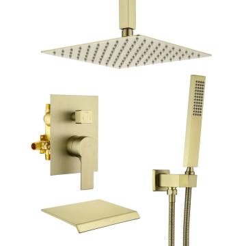 Brass Rainfall Ceiling Shower Set