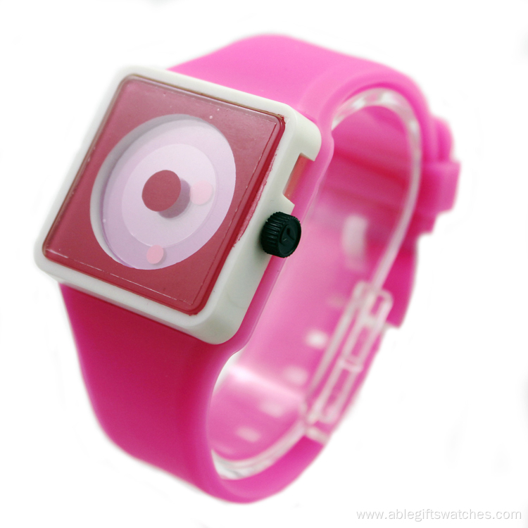 Children Silicone Wristband Watch With Smile Shape